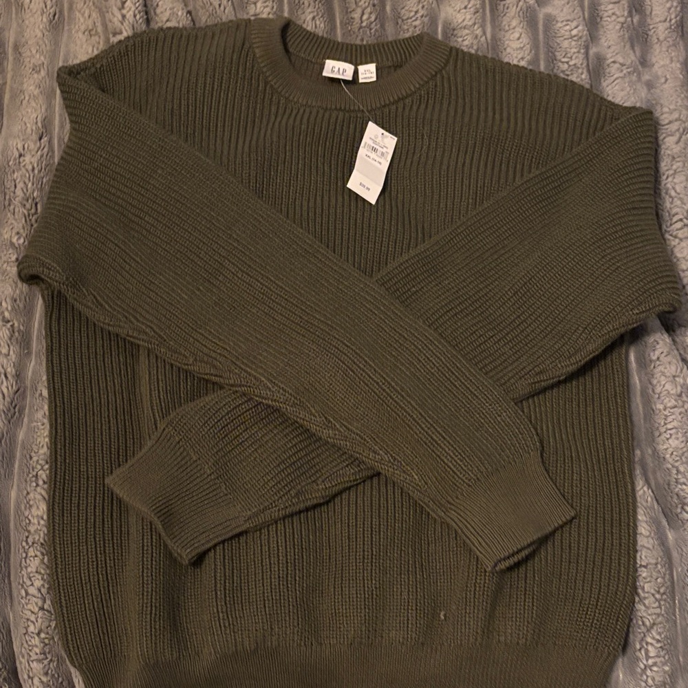 NWT GAP Boy’s Crewneck Sweater - Olive Green - Picture 3 of 6